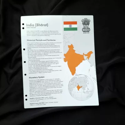 Interleaves sheets for Asian coin album. Сountries. Informational