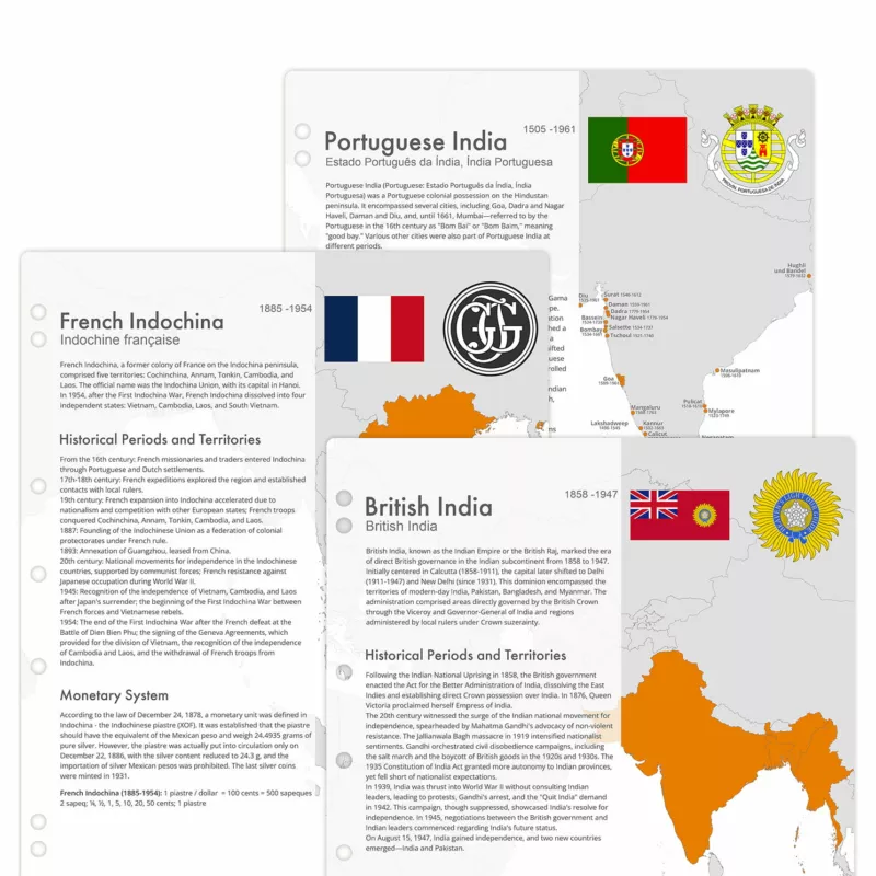 Interleaves sheets for Asian coin album. Countries. Informational. Additional