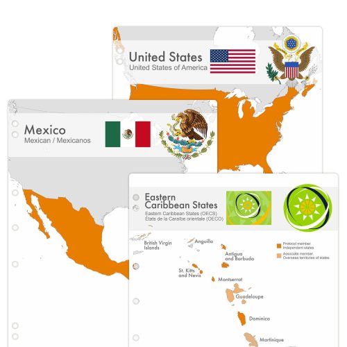 Interleaves sheets for North America coin album. Countries