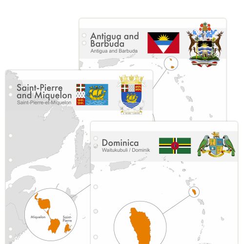 Interleaves sheets for North America coin album. Island Countries