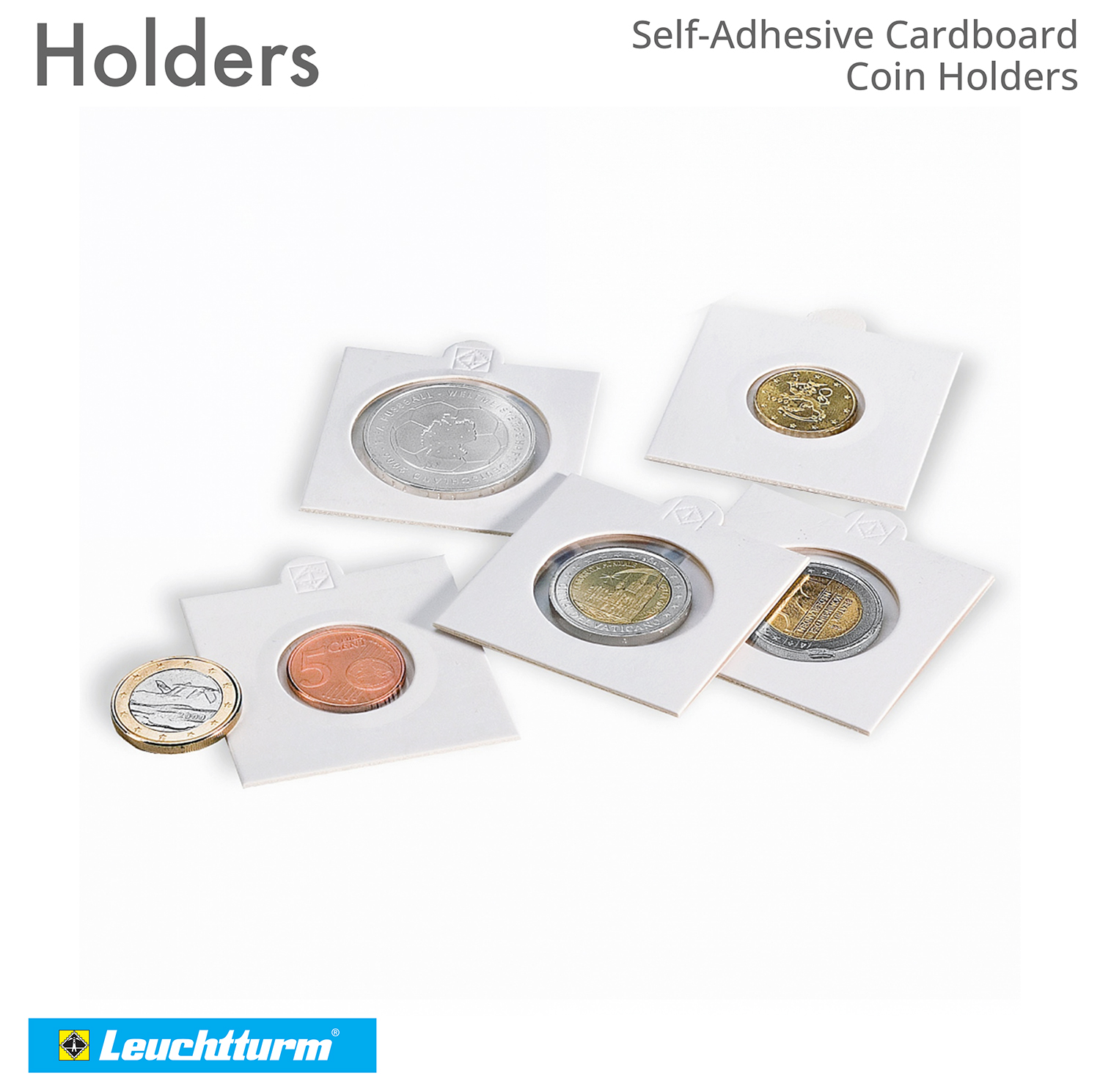 Self-Adhesive coin holders 39.5mm, Leuchtturm (white)