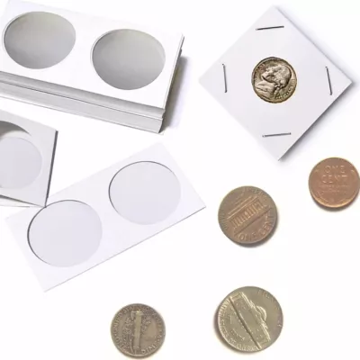 Coin Holders for paper clips, (white)