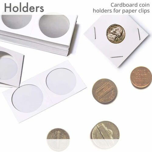 Coin Holders for paper clips, (white)