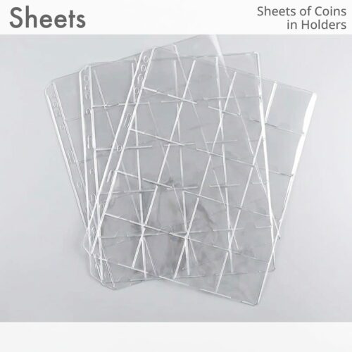 Sheet for coins in holders. "Grande" format