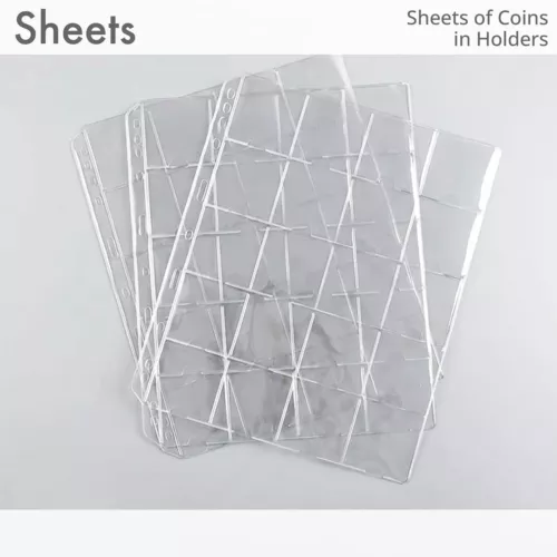 Sheet for coins in holders. "Grande" format